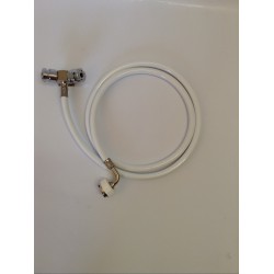 AFNOR 2-outlet oxygen block for rail, with 1.5 m hose