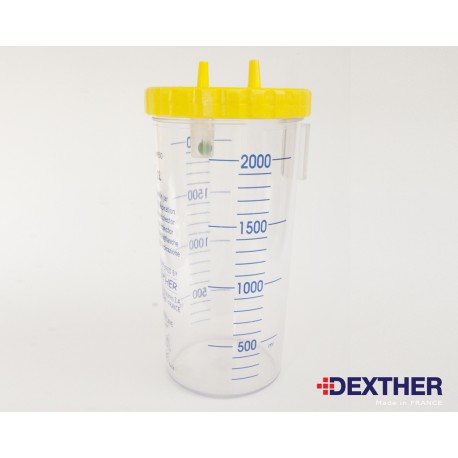 Vaso di raccolta per aspirazione 2 L, autoclavabile 121 °C – coperchio a vite – DEXTHER