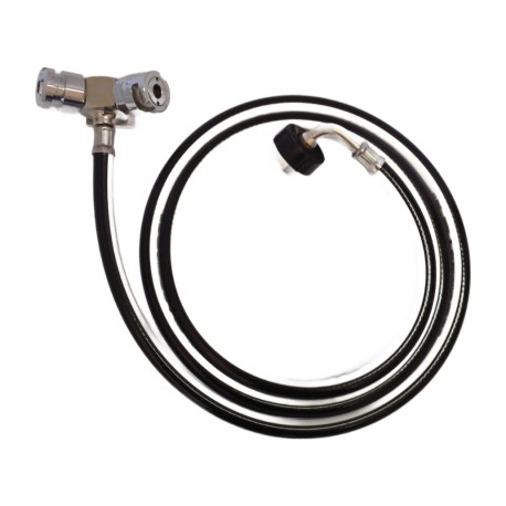 AFNOR 2-outlet medical air block for rail, with 1.5 m hose